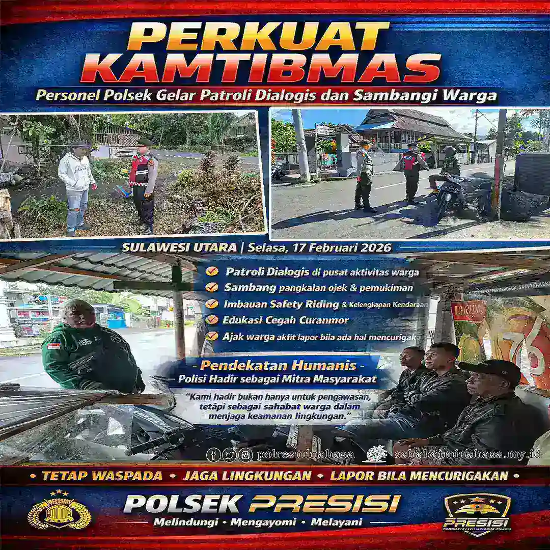 Perkuat Kamtibmas, Personel Polsek Gelar Patroli Dialogis dan Sambangi Warga